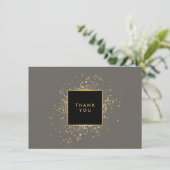 Carte de remerciements gris Faux Gold Confetti (Debout devant)
