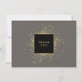 Carte de remerciements gris Faux Gold Confetti (Devant)