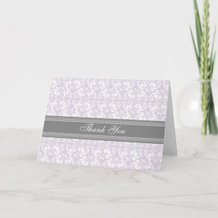 Carte de remerciements gris lilas de baby shower