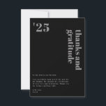 Carte De Remerciements Gris noir Formel Moderne Gras Typographie Grad<br><div class="desc">Black Grey Formal moderne Gras Typographie Grad Carte de remerciements.</div>