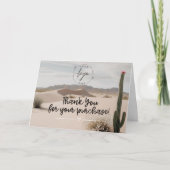 Carte De Remerciements Gris souris | Boho | Esthétique | Cactus (Devant)