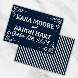 Carte De Remerciements Gris sur bleu ardoise Edwardian