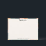 Carte De Remerciements Groovy Modern Earth Tone Wavy Stripe Personalized<br><div class="desc">This personalized thank you card features a modern wavy stripe border in warm earthy tones including terracotta, mustard, teal, and peach. The clean cream background leaves plenty of room for a handwritten message while the name at the bottom adds a personal finishing touch. Perfect for wedding thank you notes, graduation...</div>