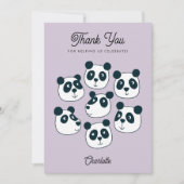 Carte De Remerciements Gros Panda Mignon (Devant)
