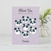 Carte De Remerciements Gros Panda Mignon (Debout devant)