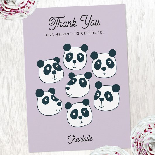 Carte De Remerciements Gros Panda Mignon