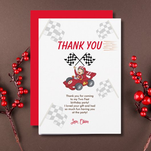 Carte De Remerciements Grossissant deux jeûnes 2e anniversaire