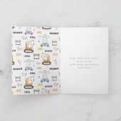 Carte De Remerciements Grue de construction mignonne pour enfants d'âge a (Intérieur)