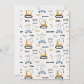 Carte De Remerciements Grue de construction mignonne pour enfants d'âge p (Dos)