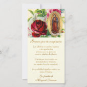 Carte De Remerciements Guadalupe Funérailles Vierge Marie Condolence Espa (Devant)