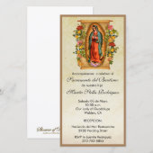 Carte De Remerciements Guadalupe Vierge Marie Baptême d'Espagne (Devant / Derrière)