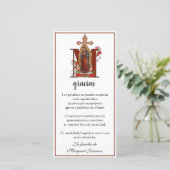Carte De Remerciements Guadalupe Vierge Marie Condolence espagnole (Debout devant)