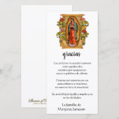 Carte De Remerciements Guadalupe Vierge Marie Condolence funéraire Espagn (Devant / Derrière)