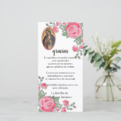 Carte De Remerciements Guadalupe Vierge Marie Condolence funéraire Espagn (Debout devant)