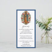 Carte De Remerciements Guadalupe Vierge Marie Condolence funéraire espagn (Debout devant)