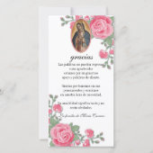 Carte De Remerciements Guadalupe Vierge Marie Condolence funéraire Espagn (Devant)