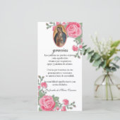 Carte De Remerciements Guadalupe Vierge Marie Condolence funéraire Espagn (Debout devant)