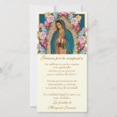 Carte De Remerciements Guadalupe Vierge Marie Condolence funéraire Espagn (Devant)