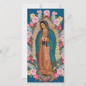 Carte De Remerciements Guadalupe Vierge Marie Condolence funéraire Espagn (Dos)