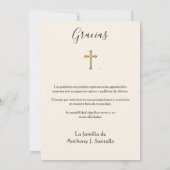 Carte De Remerciements Guadalupe Vierge Marie Condolence funéraire Espagn (Dos)