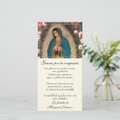 Carte De Remerciements Guadalupe Vierge Marie Condolence funéraire Espagn (Debout devant)