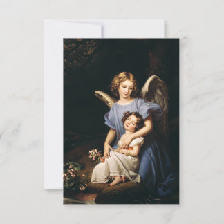 Carte De Remerciements Guardian Angel with Child Prayer Card