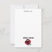 Carte De Remerciements Guerrier Ninja Mignon Enfant Personnalisé Nom Noir (Devant)