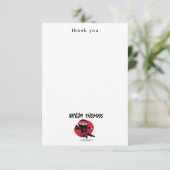 Carte De Remerciements Guerrier Ninja Mignon Enfant Personnalisé Nom Noir (Debout devant)
