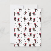 Carte De Remerciements Guerrier Ninja Mignon Enfant Personnalisé Nom Noir (Dos)