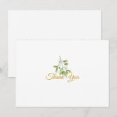 Carte De Remerciements Gui élégant à feuillage Gold Script (Devant / Derrière)