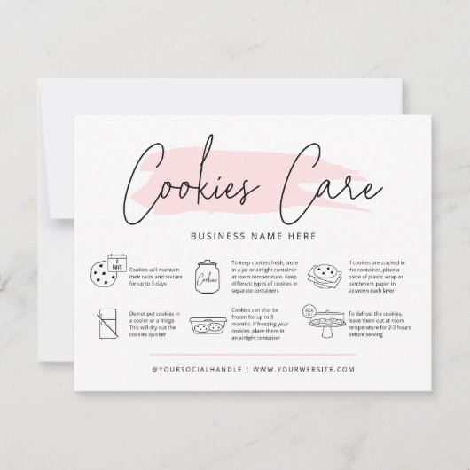 Carte De Remerciements Guide de soins des cookies Instructions de boulang (Devant)