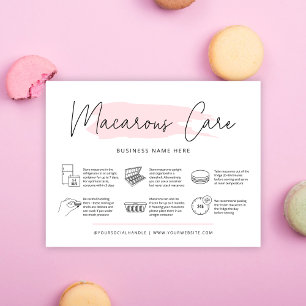 Carte De Remerciements Guide de soins Macarons Instructions pour la boula
