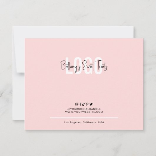 Carte De Remerciements Guide d'instructions pour les soins Cupcake Rose e (Dos)