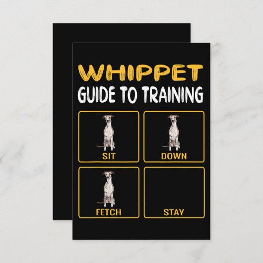 Carte De Remerciements Guide Whippet Pour L'Entraînement De L'Obéissance (Devant / Derrière)