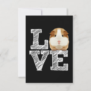 Carte De Remerciements Guinée Cochon Love Rodent Wheek