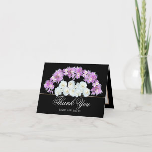 Carte De Remerciements Guirlande élégante de Crocus & Roses blanches Merc