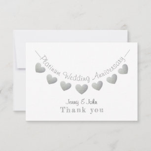 Carte De Remerciements Guirlande moderne de 70e anniversaire de mariage e