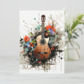 Carte De Remerciements Guitare (Debout devant)