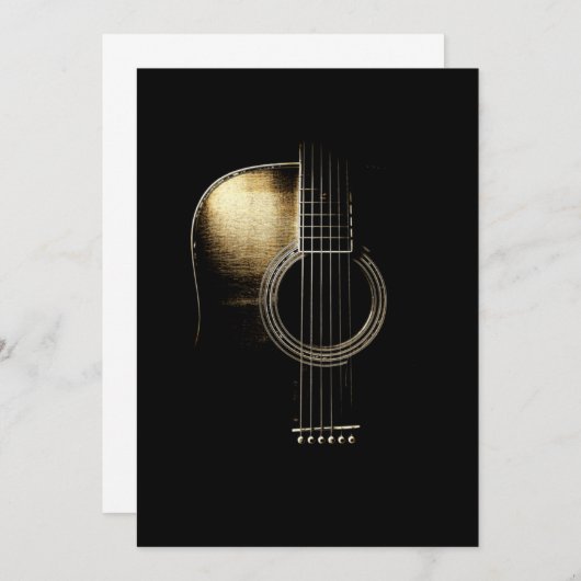 Carte De Remerciements Guitare acoustique Lite (Devant / Derrière)
