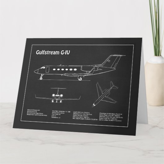 Carte De Remerciements Gulfstream G-IV - Plan directeur de l'avion PD (Devant)