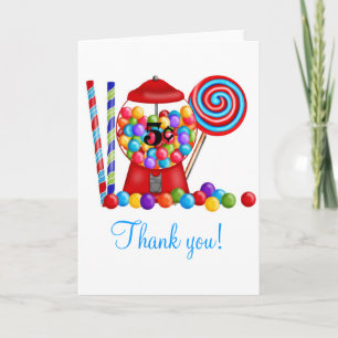 Carte De Remerciements Gumball Machine Candy Lollipop