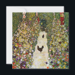 Carte De Remerciements Gustav Klimt - Chemin du jardin avec poulets<br><div class="desc">Chemin de jardin avec poulets - Gustav Klimt,  Huile sur toile,  1916</div>