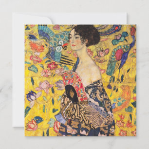 Carte De Remerciements Gustav Klimt - Dame au éventail
