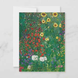 Carte De Remerciements Gustav Klimt - Jardin agricole avec tournesols