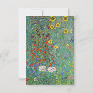 Carte De Remerciements Gustav Klimt - Jardin de campagne avec tournesols