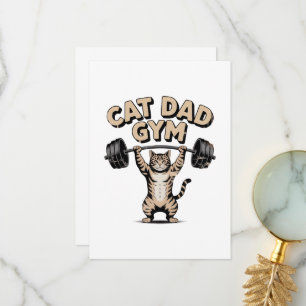 Carte De Remerciements Gym pour chat drôle pour papa