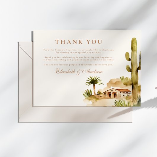 Carte De Remerciements Hacienda du désert style Mariage