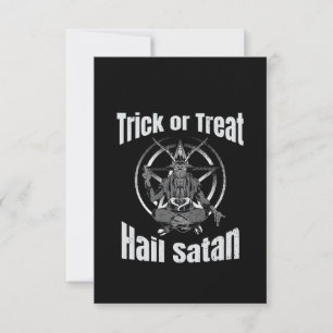 Carte De Remerciements Hail Satan Pentagram Goat Halloween