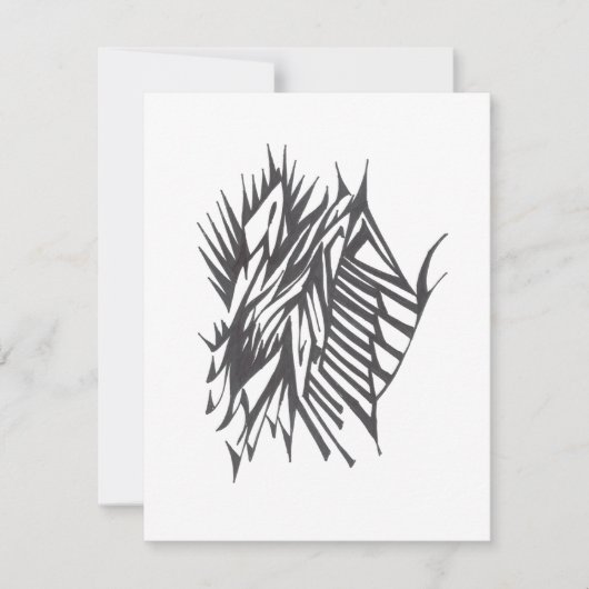 Carte De Remerciements Half & Half Black White Abstract Tribal Tattoo Art (Devant)