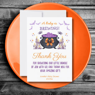 Carte De Remerciements halloween bébé brassage baby shower mignon